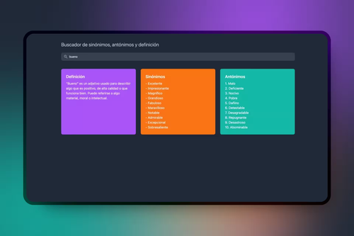 Buscador de sinónimos, antónimos y definiciones